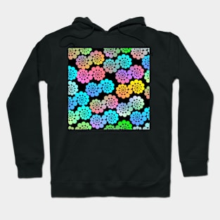 Graphic Spiraling Circles on Black Hoodie